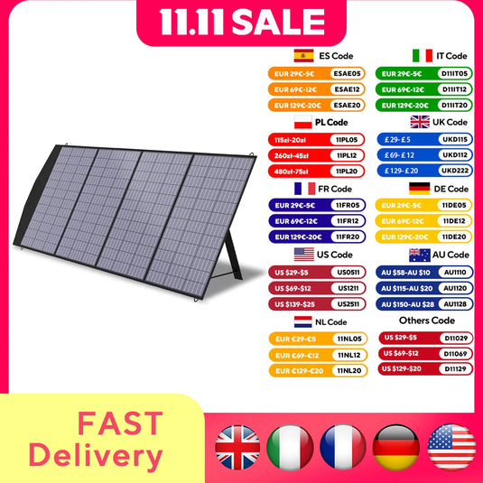 ALLPOWERS 18V Foldable Solar Panel | 60W 100W 140W 200W Solar Charger | Laptop Power Station Camping