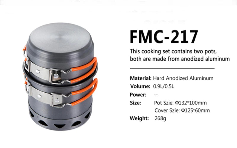 Load image into Gallery viewer, Fire Maple Camping Cookware Set Portable Outdoor Foldable Compact Heated Exchange Pot Aluminum Alloy Picnic Cooking Tool FMC-217
