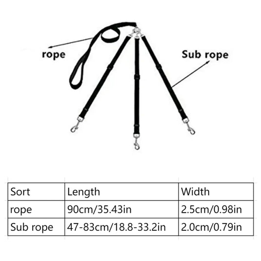 3-in-1 Dog Leash Padded Grip for Walking, Travel & Outdoor Control