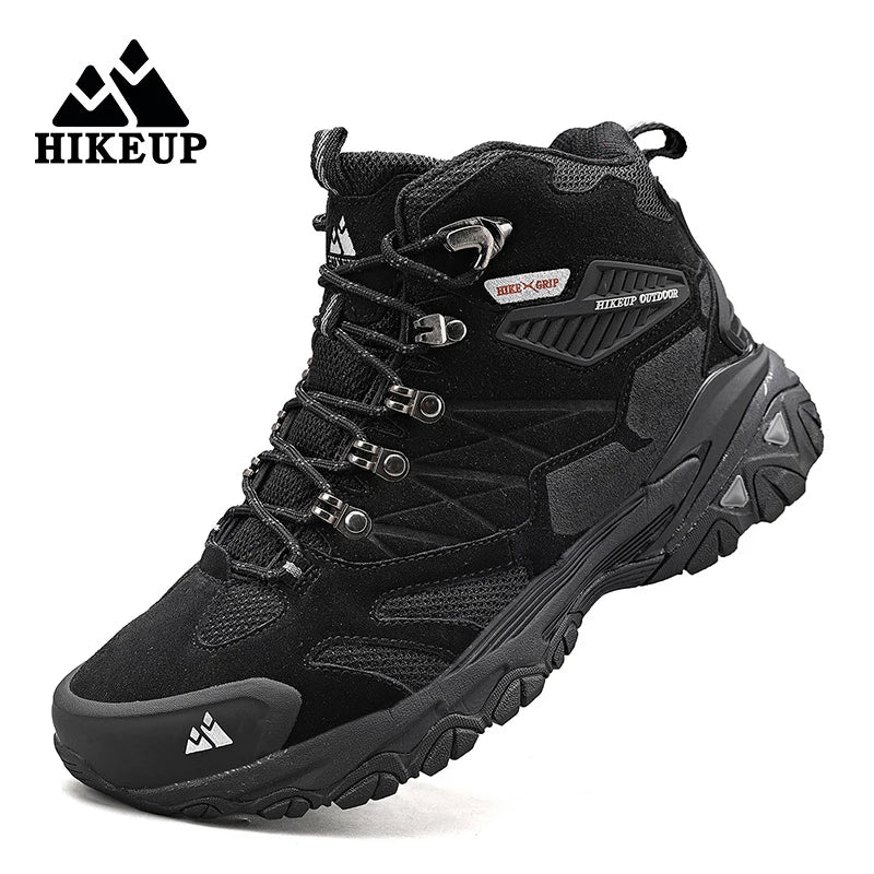 Load image into Gallery viewer, HIKEUP Men’s Suede High-Top Hiking Boots – Non-Slip Outdoor Performance for All Seasons
