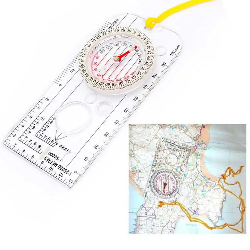 Load image into Gallery viewer, 1~10PCS Drawing Scale Compass Navigation Map Reading Ruler Outdoor Camping Hiking Pointing Guide Portable Handheld Compass
