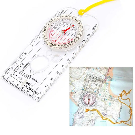 1~10PCS Drawing Scale Compass Navigation Map Reading Ruler Outdoor Camping Hiking Pointing Guide Portable Handheld Compass