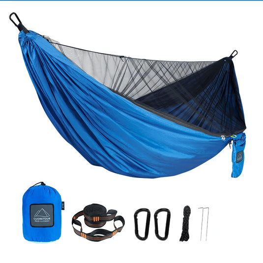 Outdoor Camping Hammock with Mosquito Net – 290x140cm Travel Swing Bed