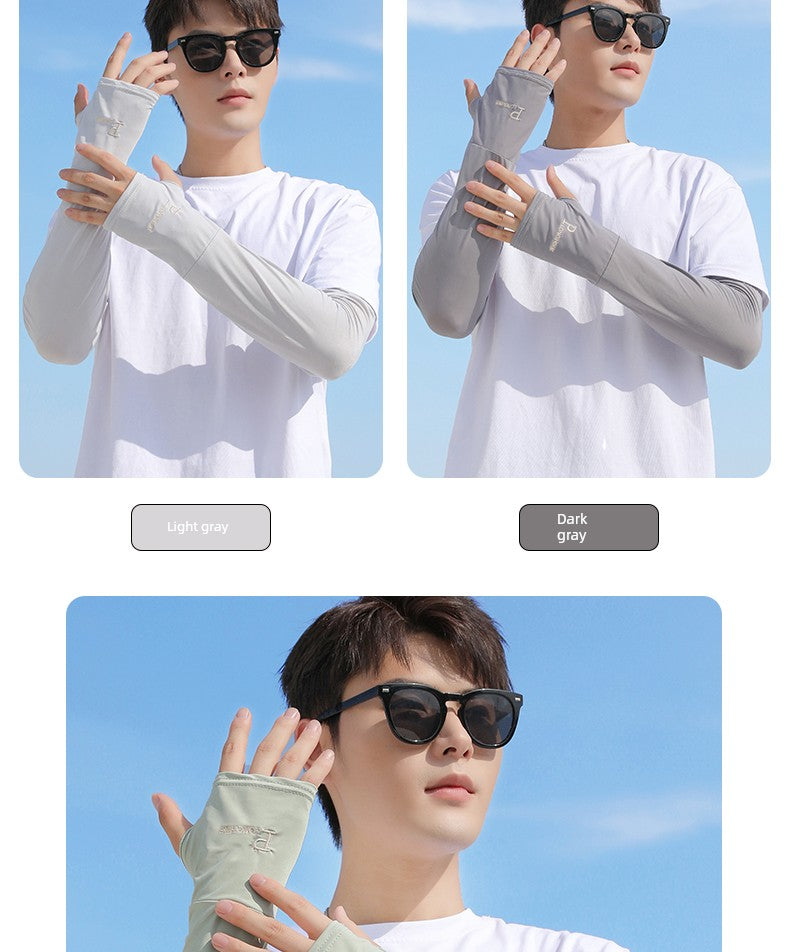 Load image into Gallery viewer, Men Ice Silk Long Widened Ice Sleeve Summer Plus Size Loose Sun Protection Oversleeve UV Protection Sleeves Arm Oversleeve
