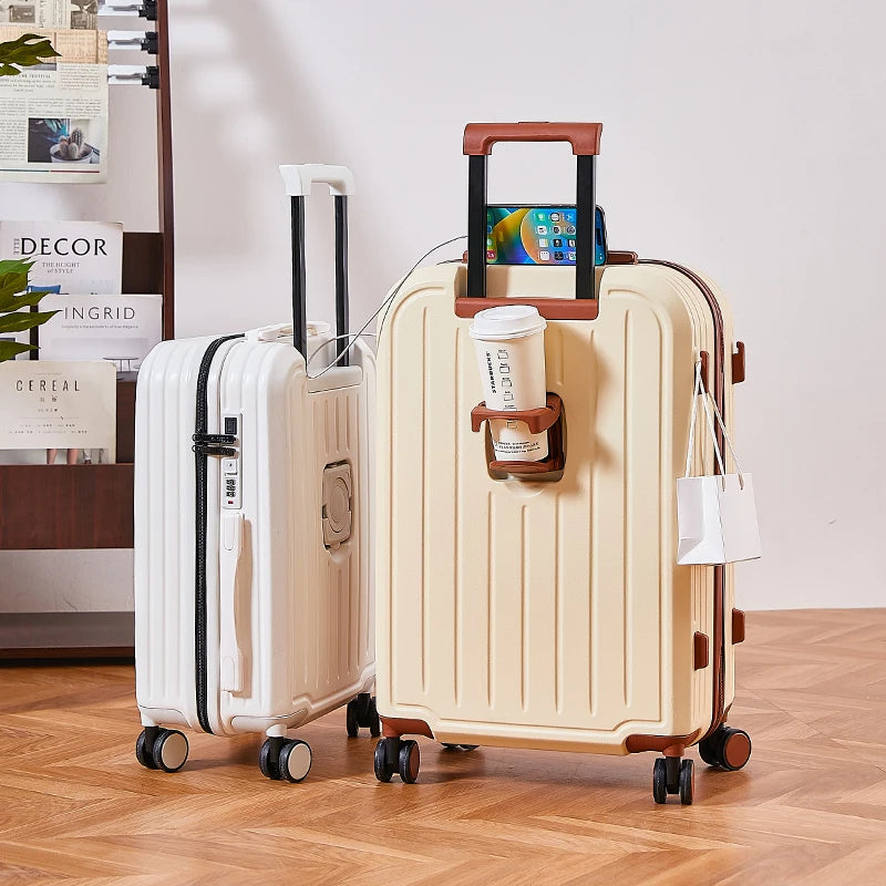 Load image into Gallery viewer, 100% Aluminum Magnesium Alloy Travel Luggage Trolley Luggage 20 22 24 26 28 Inch Trolley Luggage Carry-On Luggage With Cup Holde
