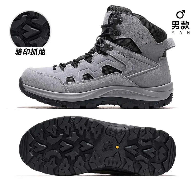 Load image into Gallery viewer, Golden Camel Men’s Waterproof High-Top Hiking Boots – Superior Traction for Winter Treks
