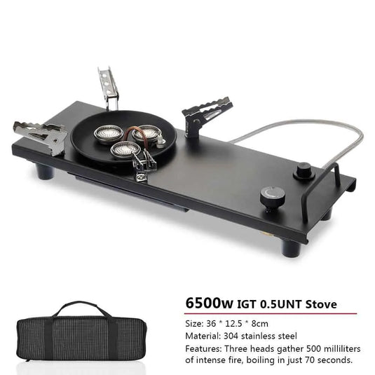 Pandatour Camping IGT Gas Stove | Easy Equipped 0.5-Unit Portable Hiking Stove 6500W