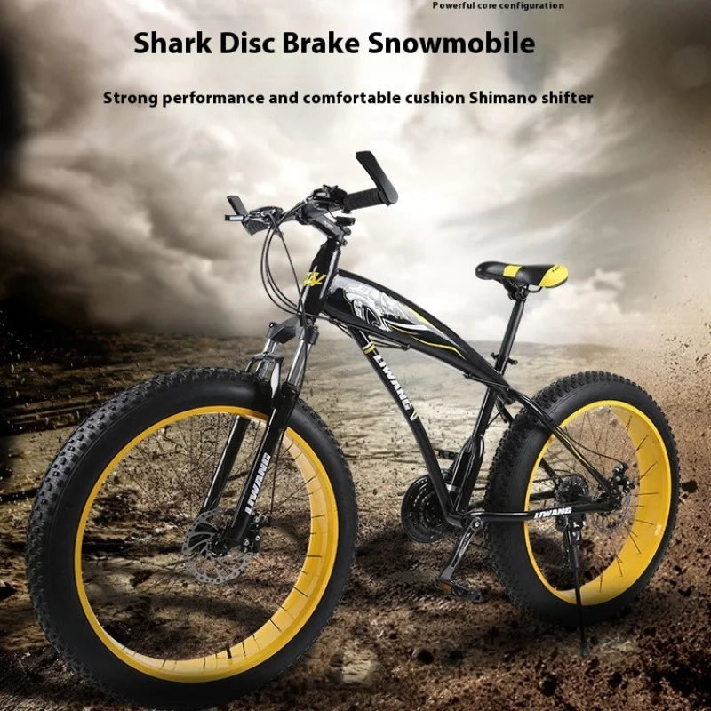 Load image into Gallery viewer, 26&quot;/24&quot; Off-Road Bull Wheel Mountain Bike – Double Disc Brake, Variable Speed, Carbon Steel Frame for Men &amp; Women
