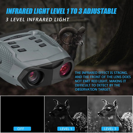 Infrared Digital Night Vision Binoculars, Goggles with Built in Camera, 4K Video Recorder for Hunting, Wildlife Observation