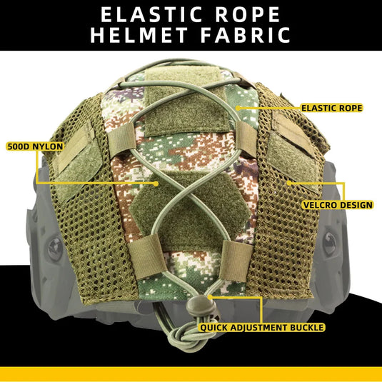 Tactical Helmet Cover for Fast Helmet Multi-Camo Helmets Cover Military Paintball Hunting Shooting Gear - Without Helmet