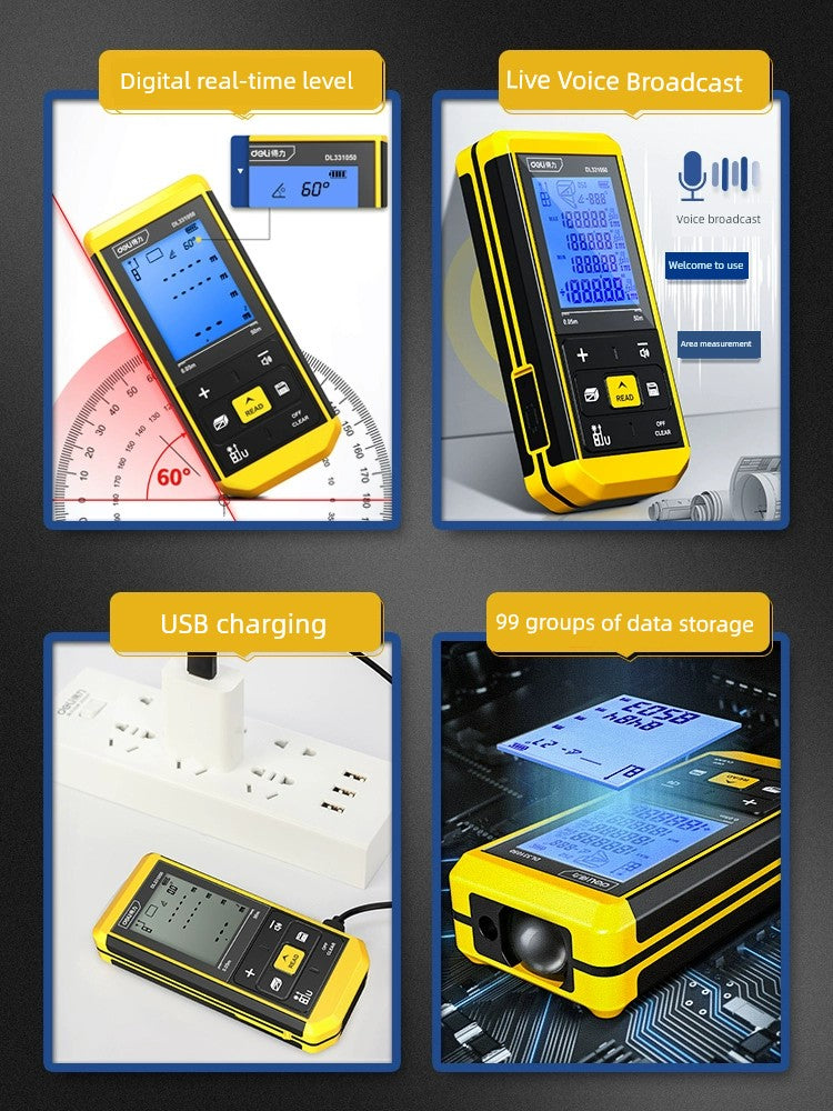 Load image into Gallery viewer, Deli Handheld Electronic Ruler Multi-Function Laser Rangefinder
