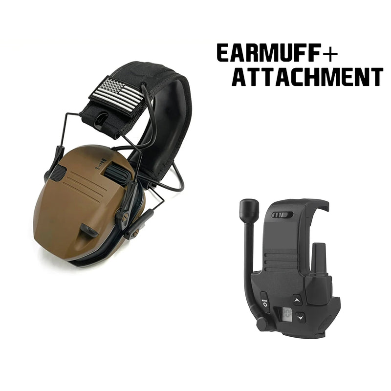 Load image into Gallery viewer, Walkie Talkie Attachment - 22 Channels 3 Miles Range Distance Voice-Activated Handsfree Communication for Shooting earmuffs
