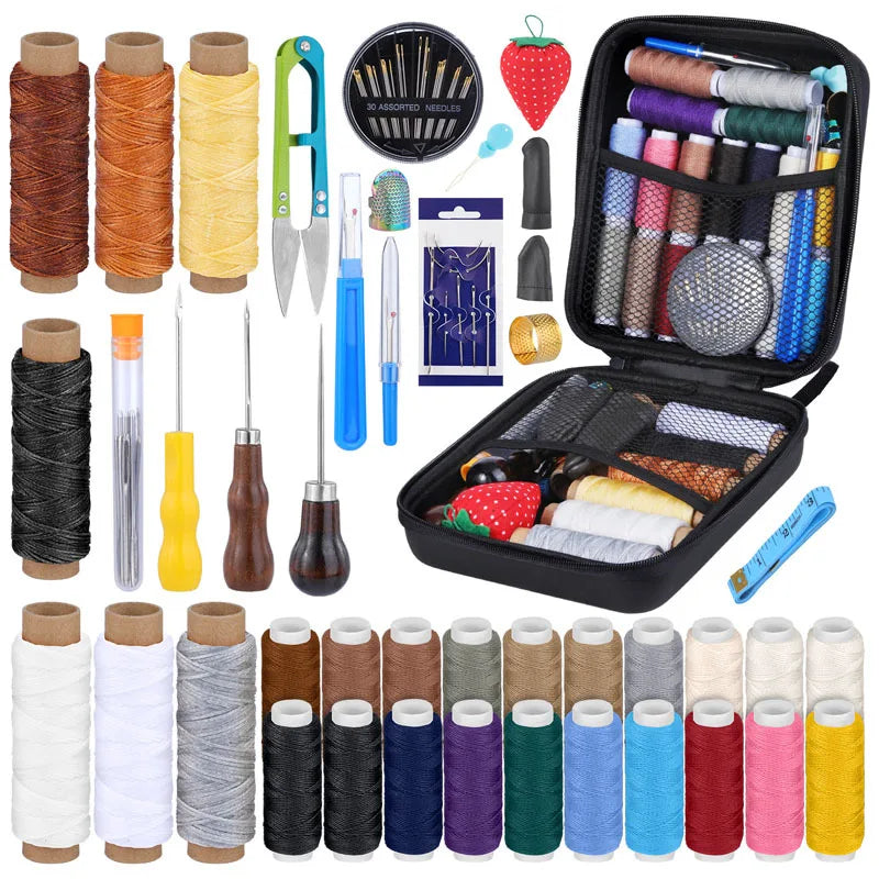 Load image into Gallery viewer, Handicraft DIY Thread Awl Big Eye Needle Combination Hand Sewing Kit Leather Set Sewing Tools Travel Ladies Scissors G18-7
