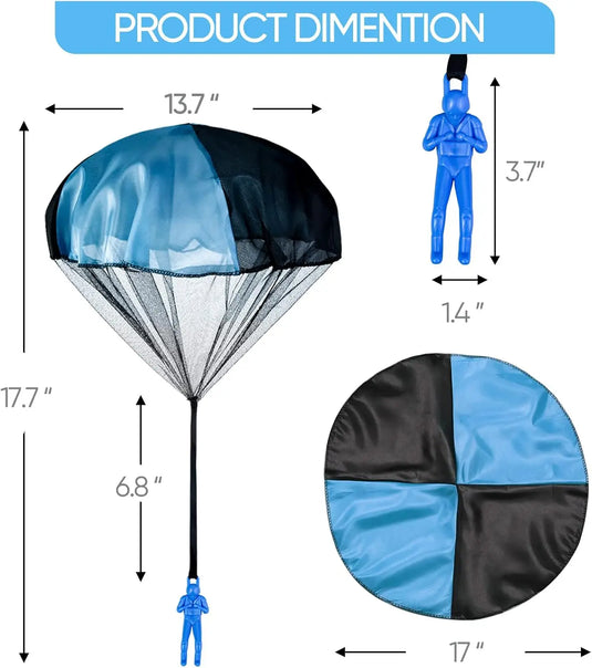 Parachute Figures Throwing Toy – 2/4/6/12 PCS Hand-Throw Army Parachute Set for Kids