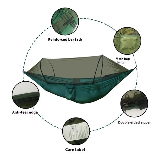 Anti-Mosquito Parachute Camping Hammock – Single & Double Sizes