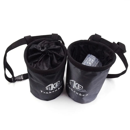 Rock Climbing Chalk Bag|Drawstring Rock Bucket Bag Leakproof Magnesia Sack with Adjustable Carabiner Rock Climbing Gear