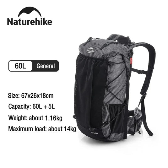 60L Internal Frame Backpack | Rain Cover Hiking Pack | Multi-Day Waterproof Rucksack