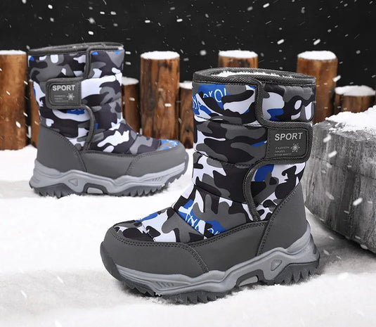 Hot Camouflage Children Snow Boots Hig Top Velvet and Thicken Kids Boot Girl Boys  Anti-slip Wear-resistant Shoe Child Snow Boot
