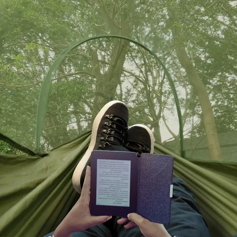 Load image into Gallery viewer, 2023 Lightweight Camping Hammock with Pop-Up Mosquito Net – Portable Parachute Hammock for Outdoor Sleeping, Travel &amp; Hiking

