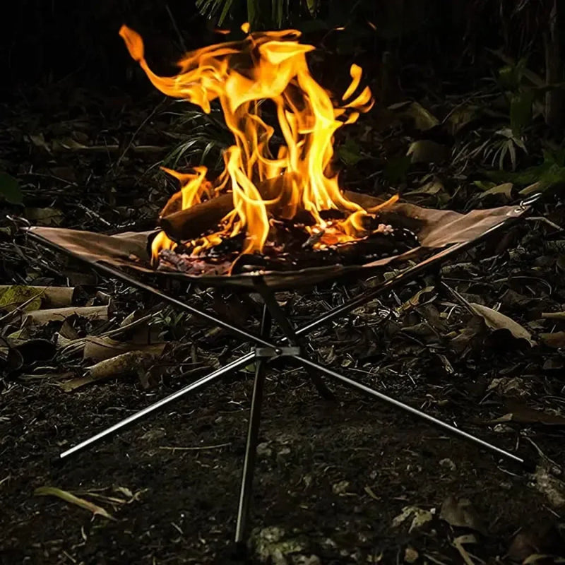 Load image into Gallery viewer, Outdoor Fire Pit Burning Rack Camping Stainless Steel Mesh Fireplace Foldable Stove BBQ Grill Patio with Replace Grilled Net
