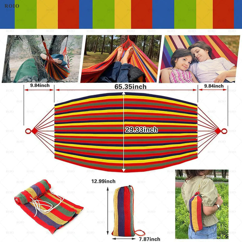 Load image into Gallery viewer, Thickened Canvas Camping Hammock Chair – Single Person with Travel Bag
