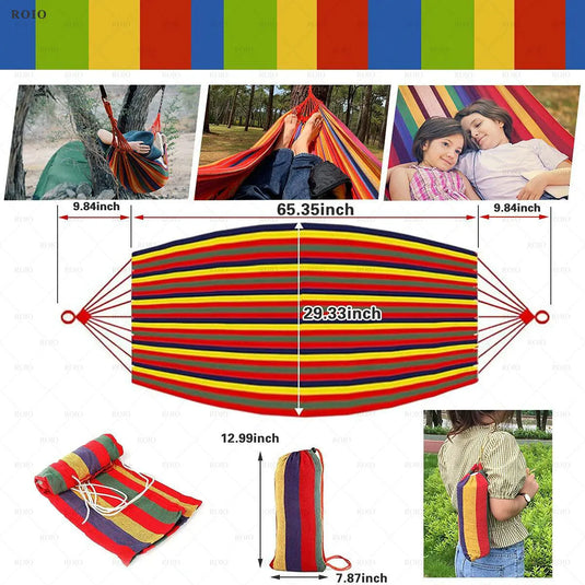 Thickened Canvas Camping Hammock Chair – Single Person with Travel Bag