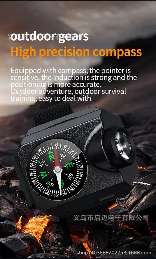 New Outdoor Camping XPG Wrist Light Wildlife Survival Climbing Adventure Compass Watch LED Running Light