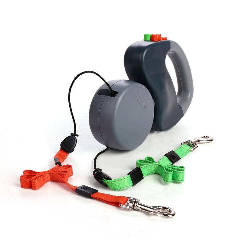 Load image into Gallery viewer, Double Retractable Dog Leash Heavy-Duty, Tangle-Free Walking for Two Dogs (Up to 50lbs Each)
