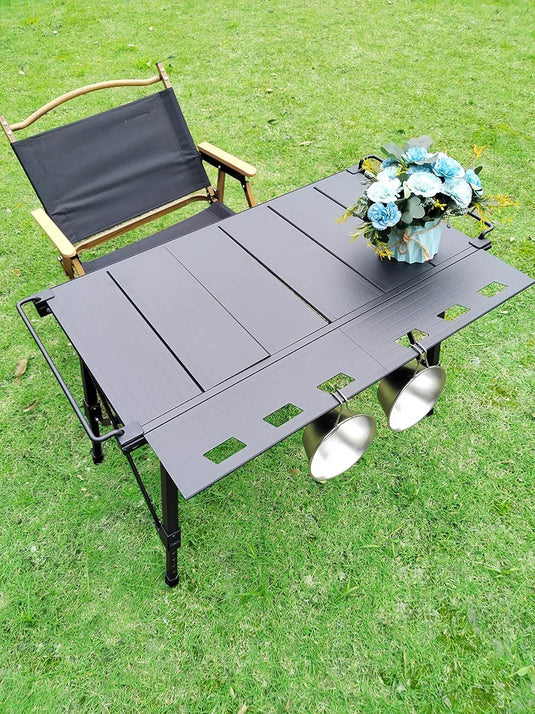 Lightweight IGT Camping Table | Folding Brazier BBQ Burner Table | Adjustable Leg Outdoor Desk