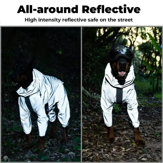 Reflective Pet Dog Jumpsuit Waterproof Raincoat Sunscreen Dog Outdoor Clothes Jacket for Small Medium Large Dog Pet Supplies