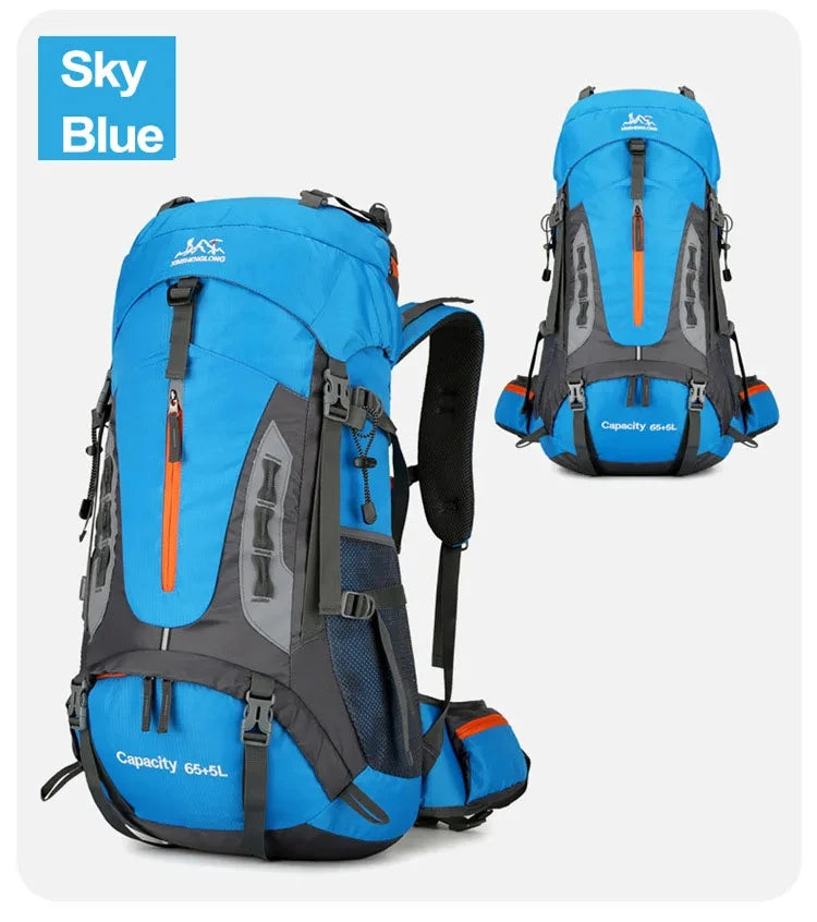 Load image into Gallery viewer, 70L Camping Backpack | Hiking Mountaineering Rucksack | Large Travel Pack with Rain Cover
