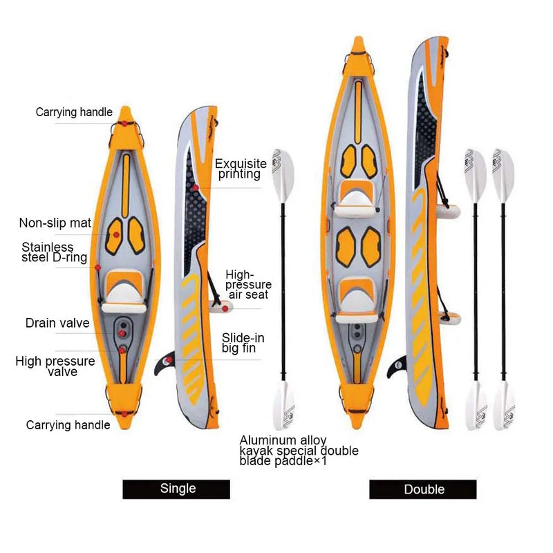 Load image into Gallery viewer, Canoe Inflatable Boat Water Whitewater Thickening 1-2 People Rafting Boat Kayak Double Hard Bottom
