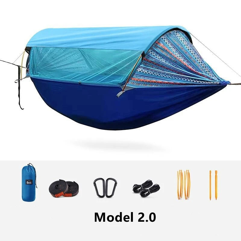 Load image into Gallery viewer, Traveler 2.0 Double Hammock with Mosquito Net &amp; Sunshade – 270x140cm

