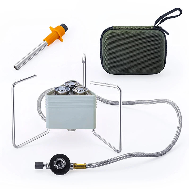 Load image into Gallery viewer, 8000W Three Head Camping Gas Stove | Ultralight Folding Burner | Outdoor Cooking Hiking Picnic
