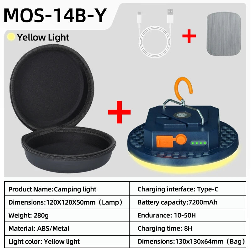 Load image into Gallery viewer, 30W LED Camping Lantern 7200mAh | Rechargeable Portable Tent Light | High-Power Outdoor Lamp
