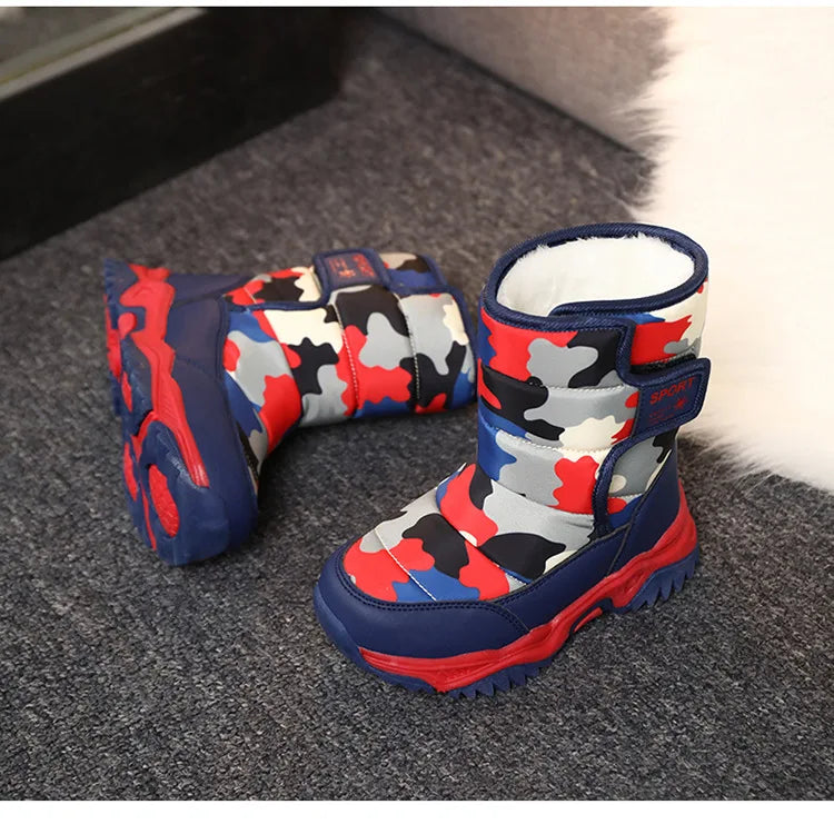 Load image into Gallery viewer, New Winter Children&#39;s Warm Boots Boys Non-slip Comfortable Soft Fur Snow Boots Children Outdoor Snow Boots Cotton Boots 26-38
