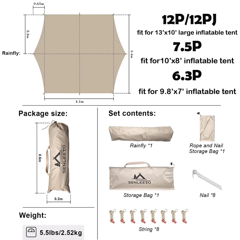 Load image into Gallery viewer, 10x13 ft Group Rainfly Shelter | 6–8 Person Camp Awning &amp; Sunshade
