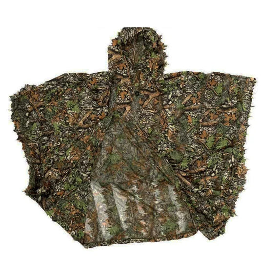 Hunting Camo 3D Leaf cloak Yowie Ghillie Breathable Open Poncho Type Camouflage Birdwatching Poncho Windbreaker Sniper Suit Gear