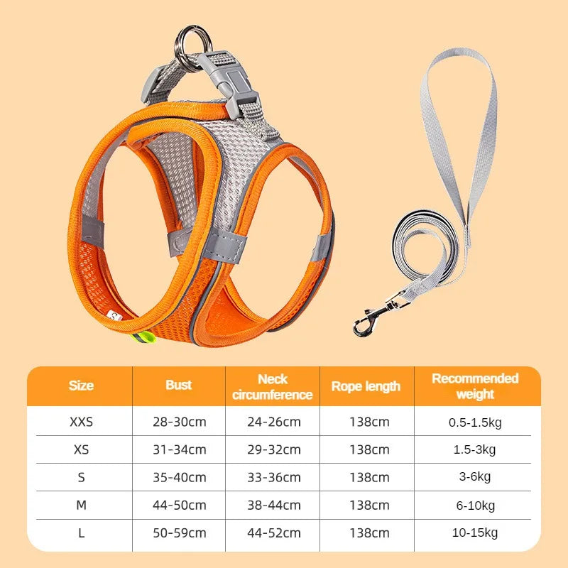 Load image into Gallery viewer, Adjustable Harness Set Soft, Reflective Control for Small Dogs &amp; Cats
