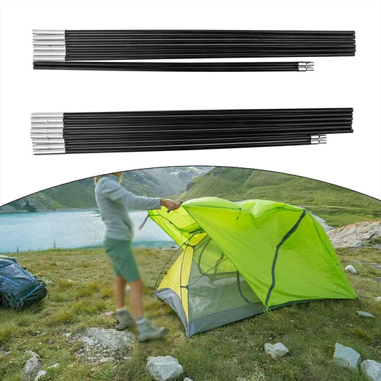 1 Pair 3/3.3/4/4.48/4.9m Fiberglass Tent Rod Camping Tent Pole Bars Support Rods Awning Frames Kit Hiking Travel Canopies Parts