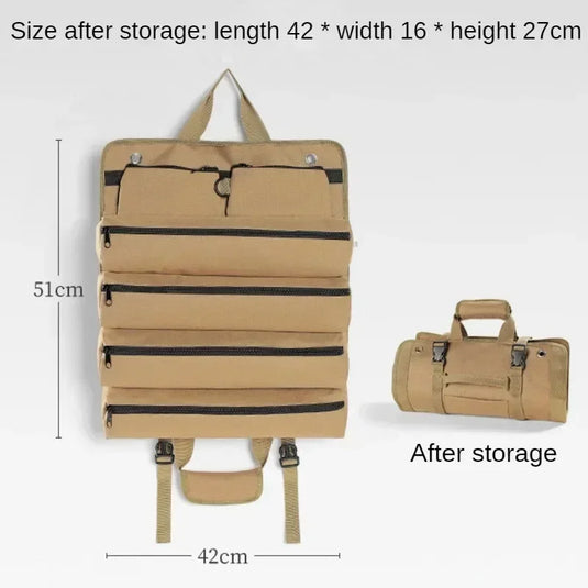 Roll-Up Camping Storage Bag – Multifunctional Tool Organizer