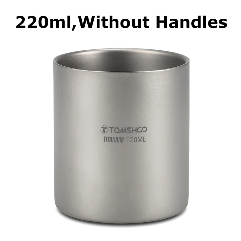 Load image into Gallery viewer, Double Wall Titanium Camp Cup | 220ml–600ml Insulated Coffee Tea Mug | Outdoor Hiking Backpacking
