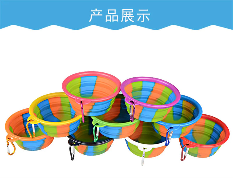 Load image into Gallery viewer, Collapsible Dog Pet Folding Silicone Bowl Outdoor Travel Portable Puppy Food Container Feeder Dish Bowl Pet supplies
