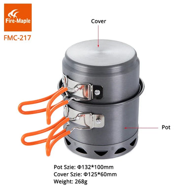 Compact Lightweight Camping Cookware Set for 1–2 Persons