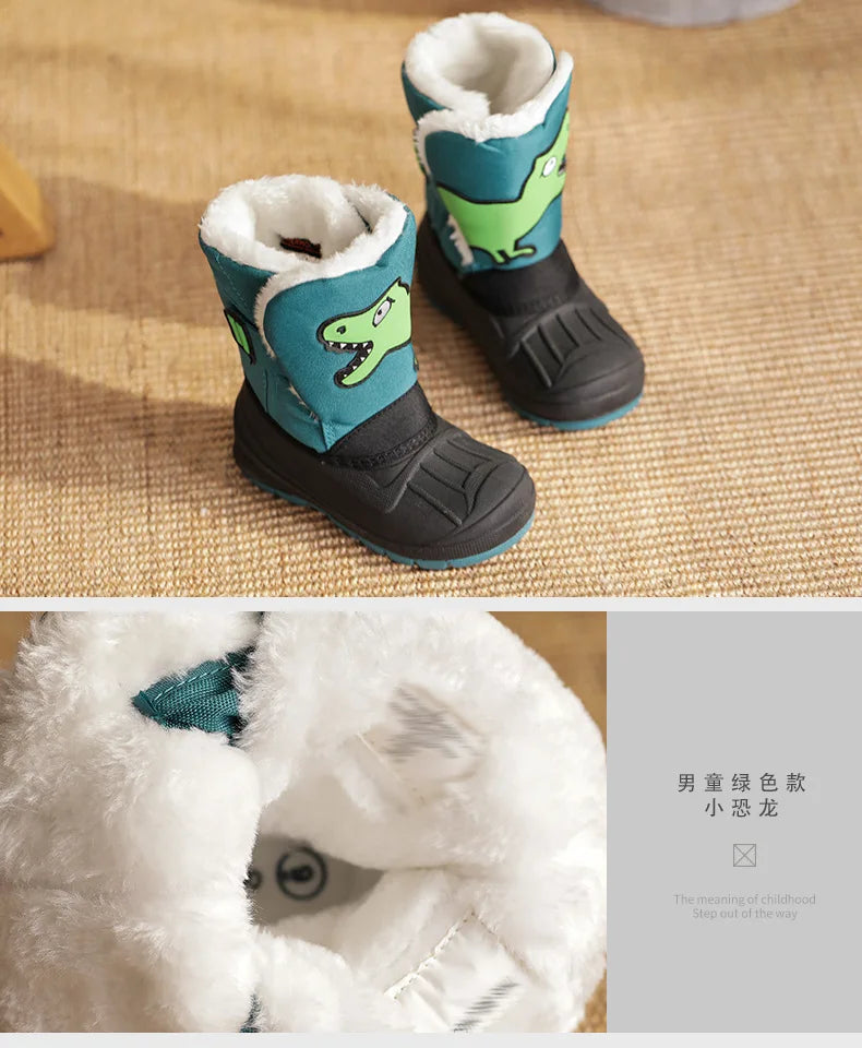 Load image into Gallery viewer, Winter Children Snow Boots Girls High-top Princess Boots Boys Anti-kick Thicken Cotton Shoes Baby Soft Waterproof Cartoon Boots
