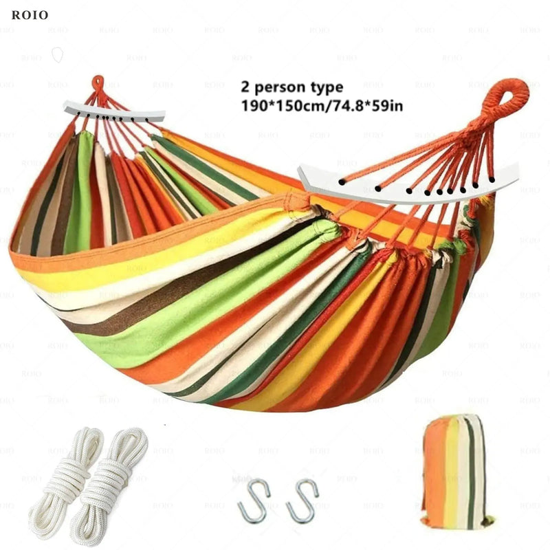 Load image into Gallery viewer, Thickened Canvas Camping Hammock Chair – Single Person with Travel Bag
