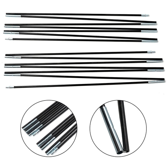 1 Pair 3/3.3/4/4.48/4.9m Fiberglass Tent Rod Camping Tent Pole Bars Support Rods Awning Frames Kit Hiking Travel Canopies Parts