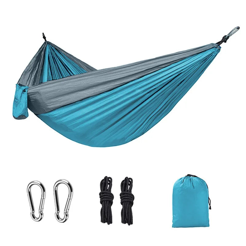 Load image into Gallery viewer, Ultra-Light Double Camping Hammock – Heavy-Duty Parachute Nylon, Portable &amp; Anti-Roll Design
