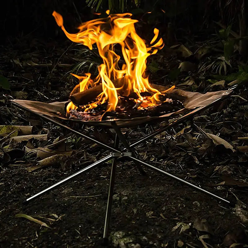 Load image into Gallery viewer, Outdoor Fire Pit Burning rack Camping Stainless Steel Mesh Fireplace Foldable Stove BBQ Grill Patio With Replace Grilled Net
