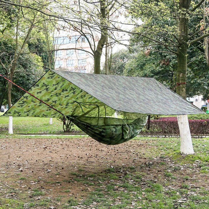 Load image into Gallery viewer, Camping Hammock with Mosquito Net &amp; Rainfly – All-in-One Sunshade Shelter for Outdoor Comfort
